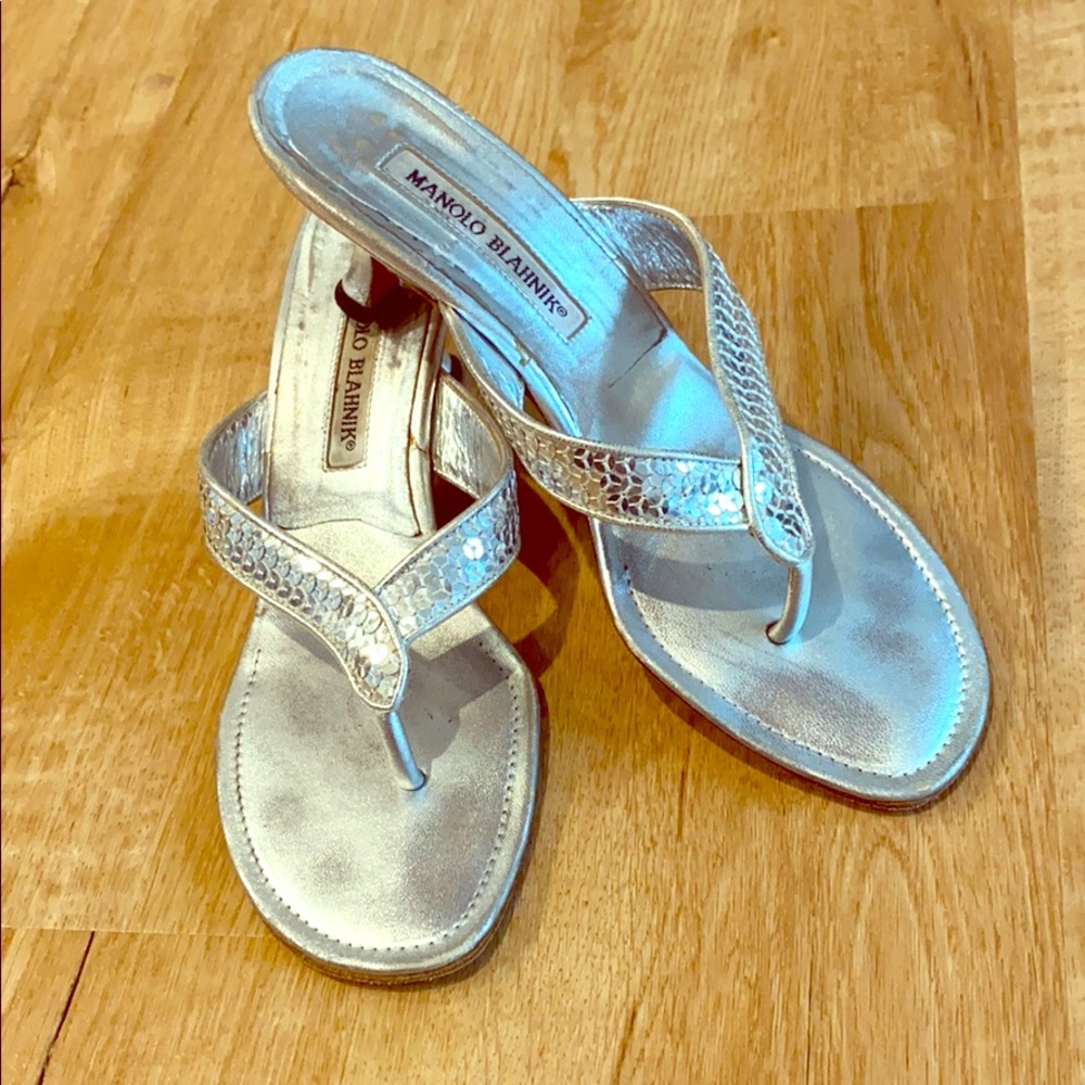 Manolo Blahnik comfortable kitten heel sandal